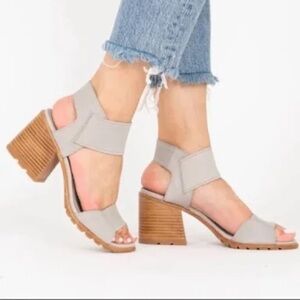 SOREL SANDALS NADIA DOVE GRAY LEATHER
HEELED